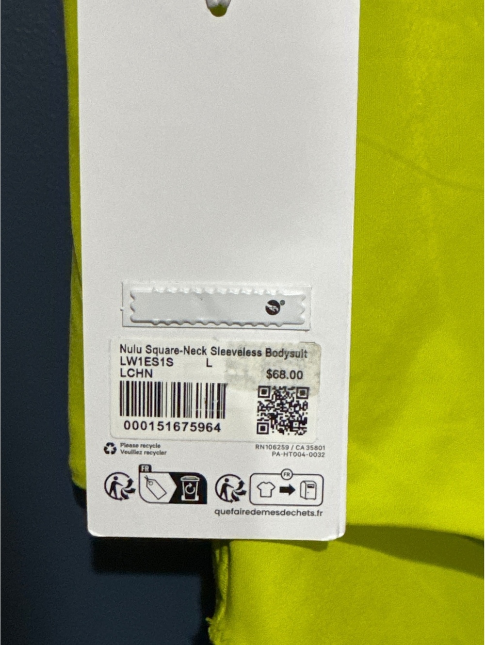 Lululemon Wundermost Square-neck Bodysuit - L Lichen Lime - Picture 3 of 4